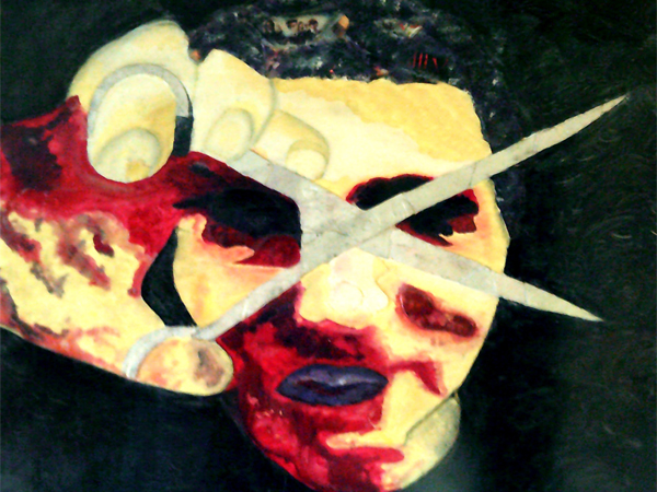  Quadri Pop Art di Carla Bertoli - SISTER SCISSOR - Mixed Technique 80x80 - 2009